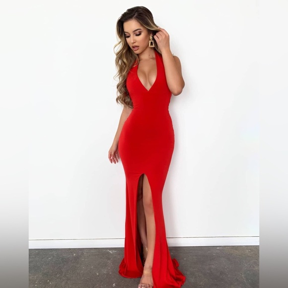 Nookie Illegal Halter Gown in Red size XXL - Picture 3 of 16